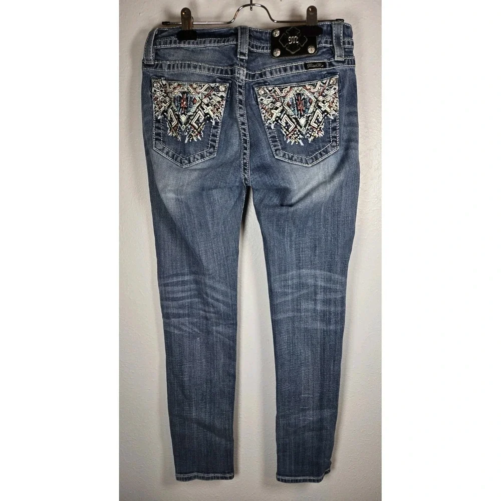 Miss Me Women's Blue Jeans, Size 29 (29x31), Mid-Rise, Skinny Fit, Denim - Picture 2 of 16